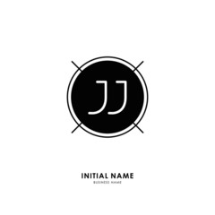 J JJ Initial logo letter with minimalist concept. Vector with scandinavian style logo.