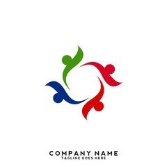 Obraz premium Creative people logo design template