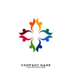 Creative people logo design template