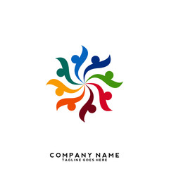 Obraz premium Creative people logo design template