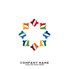 Obraz premium Creative people logo design template