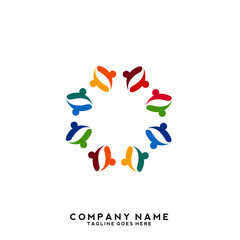 Creative people logo design template