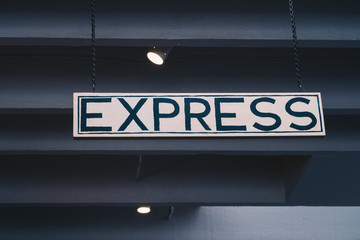 express sign in busy bakery