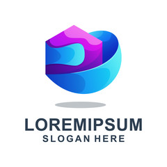 Colorful Abstract Hexagonal Logo Template