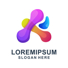 Colorful Letter A Logo Template