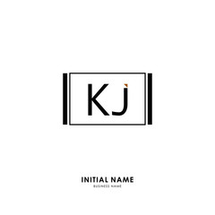 K J KJ Initial logo letter with minimalist concept. Vector with scandinavian style logo.