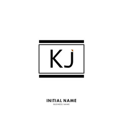 K J KJ Initial logo letter with minimalist concept. Vector with scandinavian style logo.