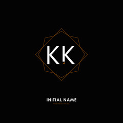 K KK Initial logo letter with minimalist concept. Vector with scandinavian style logo.