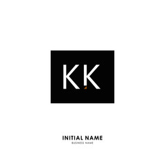 K KK Initial logo letter with minimalist concept. Vector with scandinavian style logo.