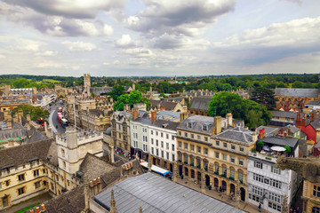 Fototapeta premium Aerial View of Roofs in Oxford City England