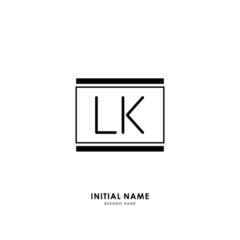 L K LK Initial logo letter with minimalist concept. Vector with scandinavian style logo.