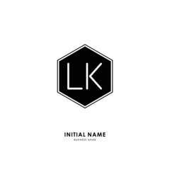 L K LK Initial logo letter with minimalist concept. Vector with scandinavian style logo.