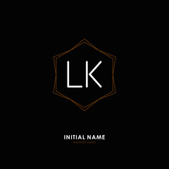 L K LK Initial logo letter with minimalist concept. Vector with scandinavian style logo.