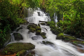 Tuinposter Waterfalls during the rainy season, Thailand. © rnophoto