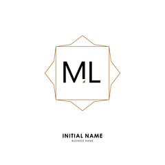 M L ML Initial logo letter with minimalist concept. Vector with scandinavian style logo.