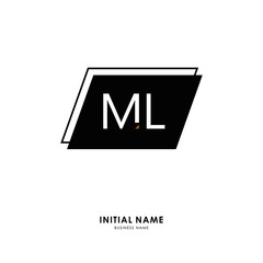 M L ML Initial logo letter with minimalist concept. Vector with scandinavian style logo.