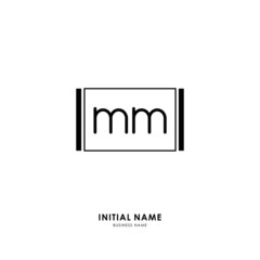 M MM Initial logo letter with minimalist concept. Vector with scandinavian style logo.