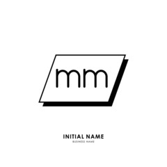 M MM Initial logo letter with minimalist concept. Vector with scandinavian style logo.