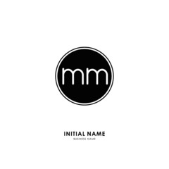 M MM Initial logo letter with minimalist concept. Vector with scandinavian style logo.