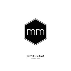 M MM Initial logo letter with minimalist concept. Vector with scandinavian style logo.