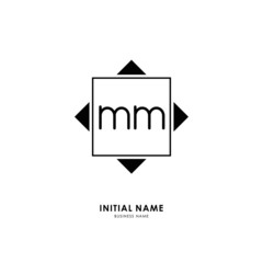 M MM Initial logo letter with minimalist concept. Vector with scandinavian style logo.
