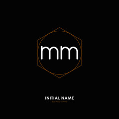 M MM Initial logo letter with minimalist concept. Vector with scandinavian style logo.