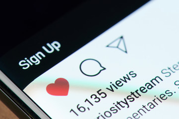 Outils professionnels Instagram Reaction sign in instagram