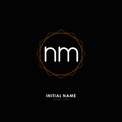 N M NM Initial logo letter with minimalist concept. Vector with scandinavian style logo.