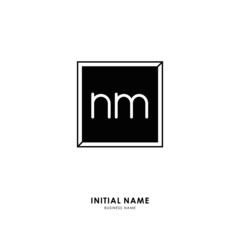 N M NM Initial logo letter with minimalist concept. Vector with scandinavian style logo.