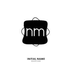 N M NM Initial logo letter with minimalist concept. Vector with scandinavian style logo.