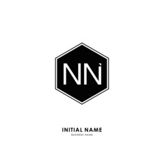 Obraz premium N NN Initial logo letter with minimalist concept. Vector with scandinavian style logo.