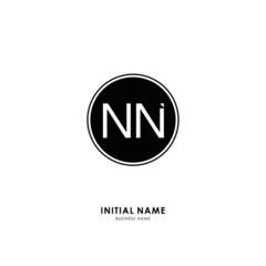 N NN Initial logo letter with minimalist concept. Vector with scandinavian style logo.