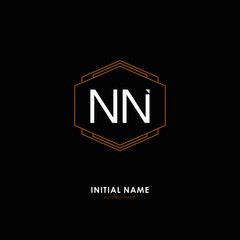 N NN Initial logo letter with minimalist concept. Vector with scandinavian style logo.