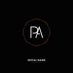 P A PA Initial logo letter with minimalist concept. Vector with scandinavian style logo.