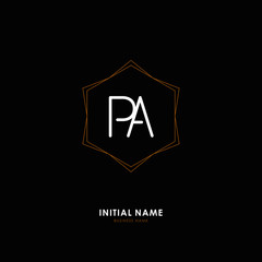P A PA Initial logo letter with minimalist concept. Vector with scandinavian style logo.