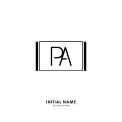 P A PA Initial logo letter with minimalist concept. Vector with scandinavian style logo.