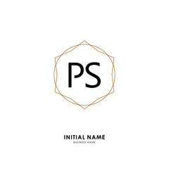 P S PS Initial logo letter with minimalist concept. Vector with scandinavian style logo.