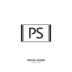 P S PS Initial logo letter with minimalist concept. Vector with scandinavian style logo.