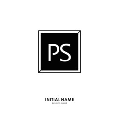P S PS Initial logo letter with minimalist concept. Vector with scandinavian style logo.
