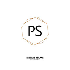 P S PS Initial logo letter with minimalist concept. Vector with scandinavian style logo.
