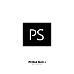 P S PS Initial logo letter with minimalist concept. Vector with scandinavian style logo.