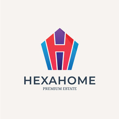 Letter H Logo. Hexagon Home Logo Design Template Inspiration - Vector
