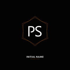 P S PS Initial logo letter with minimalist concept. Vector with scandinavian style logo.