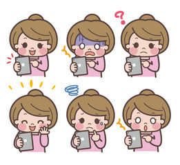  アイパッド　ipad　女性　バリエーション