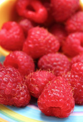 Fresh healthy raspberries as delicious dessert containing minerals