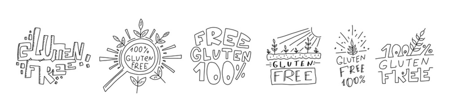 Informational flyer set inscription free gluten.