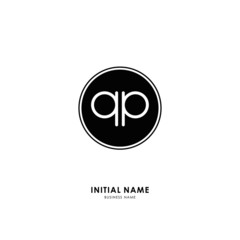A P AP Initial logo letter with minimalist concept. Vector with scandinavian style logo.