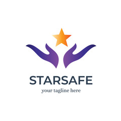 Fototapeta na wymiar Star Safe Logo Design Template Inspiration - Vector