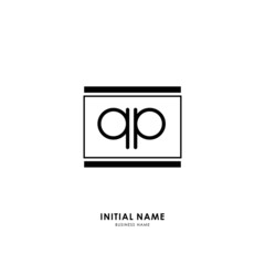 A P AP Initial logo letter with minimalist concept. Vector with scandinavian style logo.