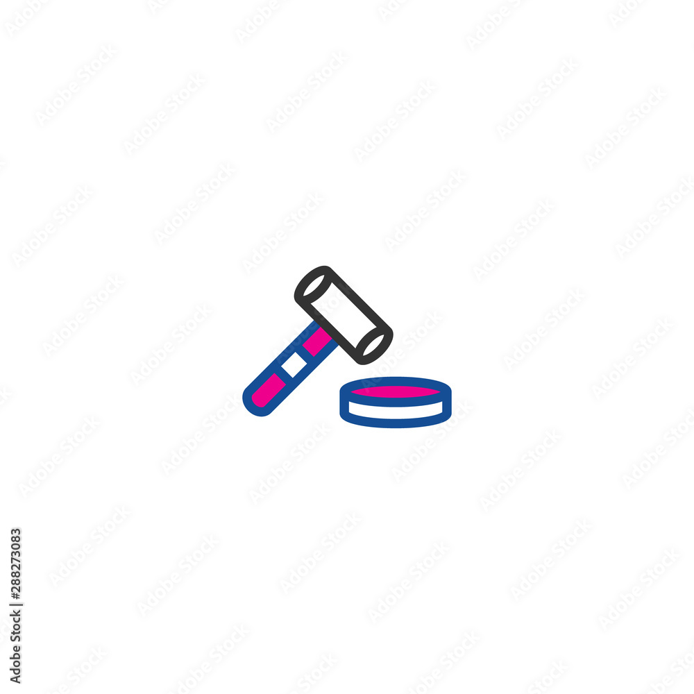 Poster abstract judge hammer color line for web design. isolated vector design. law hammer vector icon sign